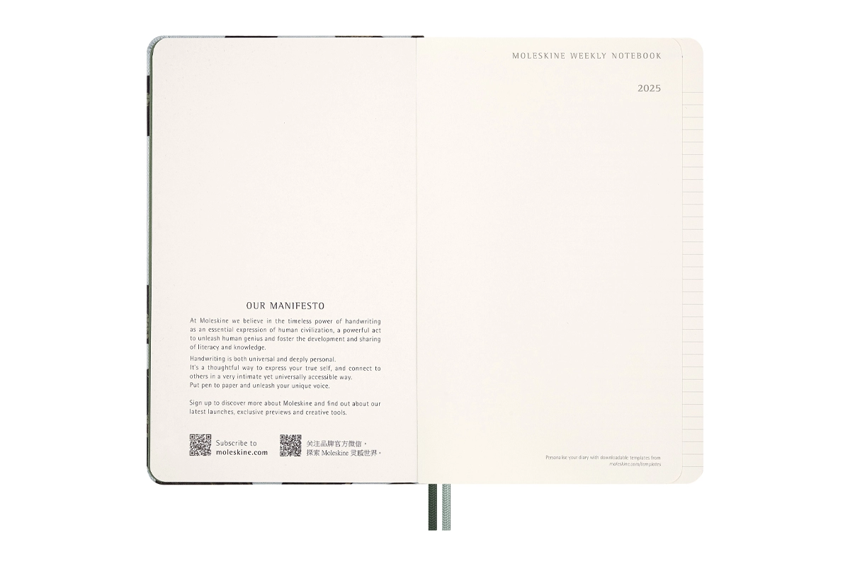 Een Moleskine 2025 12M Weekly Planner Large Snake Leaves + Gift Box koop je bij Moleskine.nl